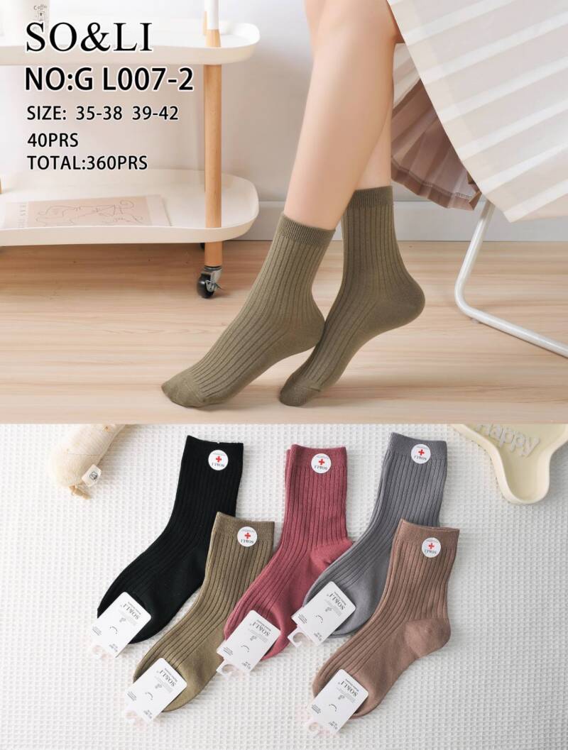 Skarpety  damskie Roz 35-42, Mix kolor Paczka 40 szt